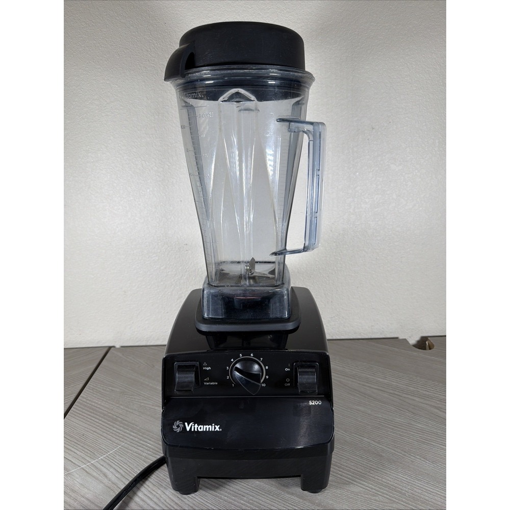 Vitamix 5200 VM0103 Blender Black 64oz 10 Speed Tested Working W/Lid NO TAMPER